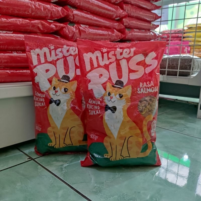 MISTER PUSS SALMON ADULT 500gr - MAKANAN KUCING DEWASA RASA SALMON 500gr