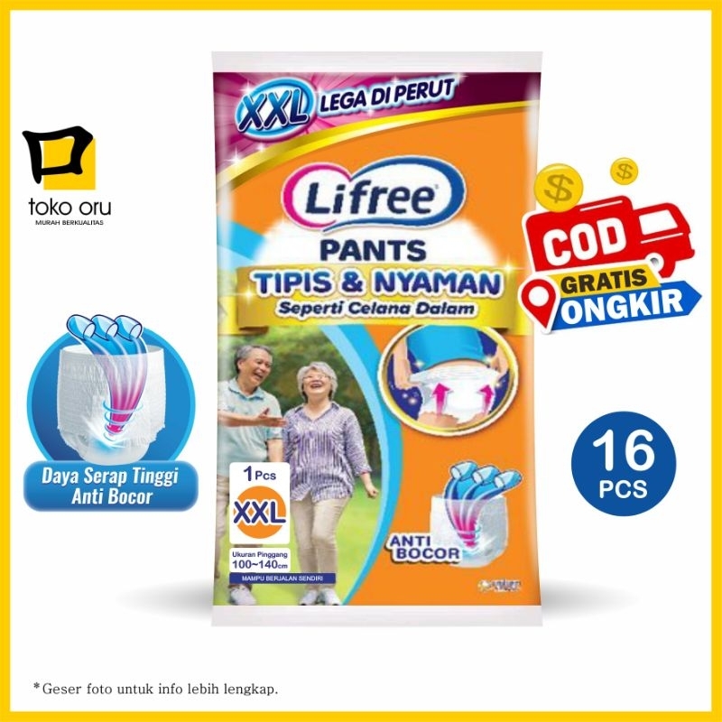 Lifree XXL isi 16 pcs Popok Dewasa Celana