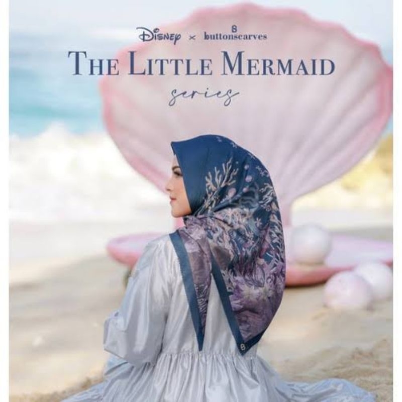 Buttonscarves x Disney The Little Mermaid Voal/Deep Ocean