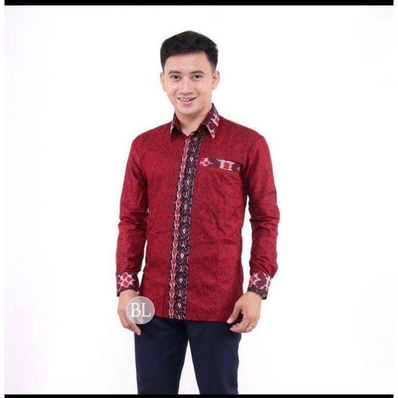 Kemeja Batik Pria Lengan Panjang | Batik Pria Lengan Panjang M L XL XXL | Batik Pria Murah