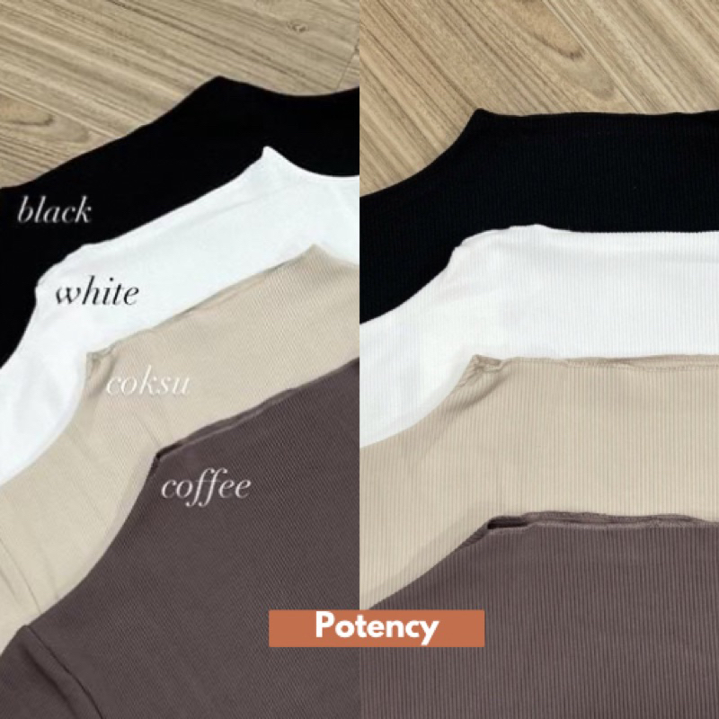 Turtleneck Rib Inner Hijab Lengan Panjang Tebal