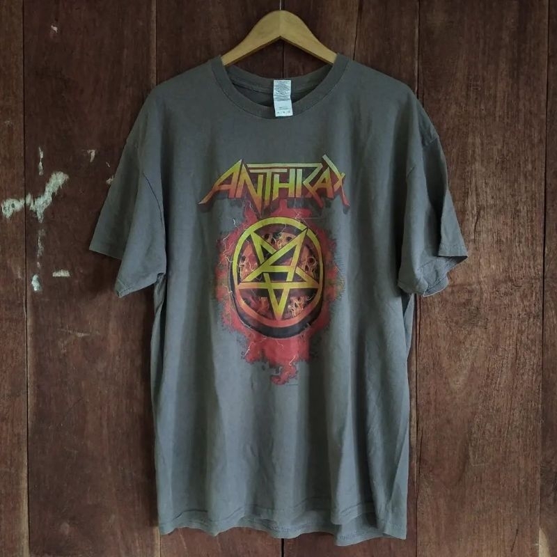 baju kaos band second anthrax band not metallica megadeth iron maiden