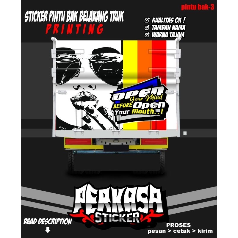 decal pintu belakang bak truk printing cewek keren (pintu bak-3) -perkasa sticker-