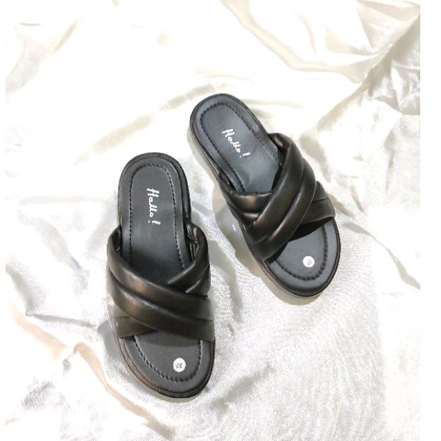 Hello Luna Sandal Wanita Slop Silang Premium Sendal Cewek Slop