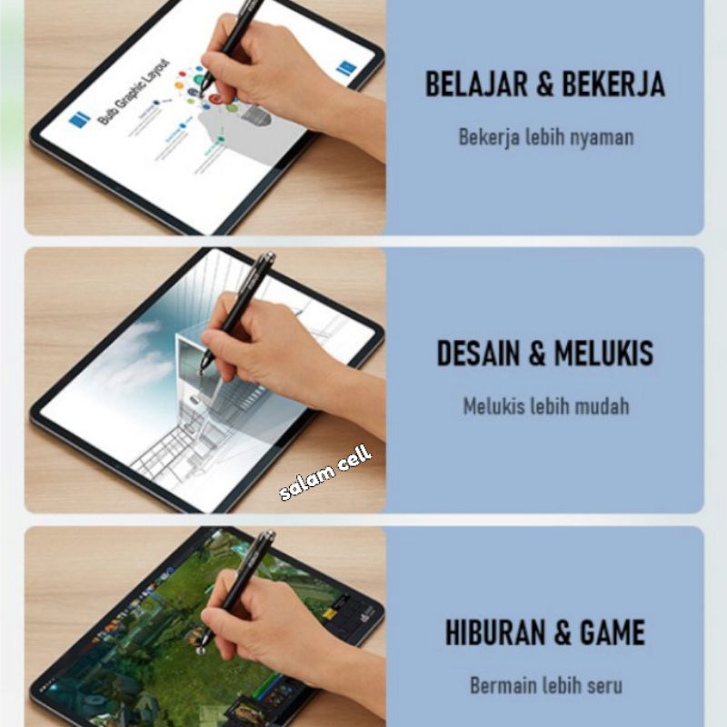 STYLUS PEN Robot RSP02 Universal 2 in 1 Capacitive for Mobile and Tablet PC ORIGINAL garansi Resmi