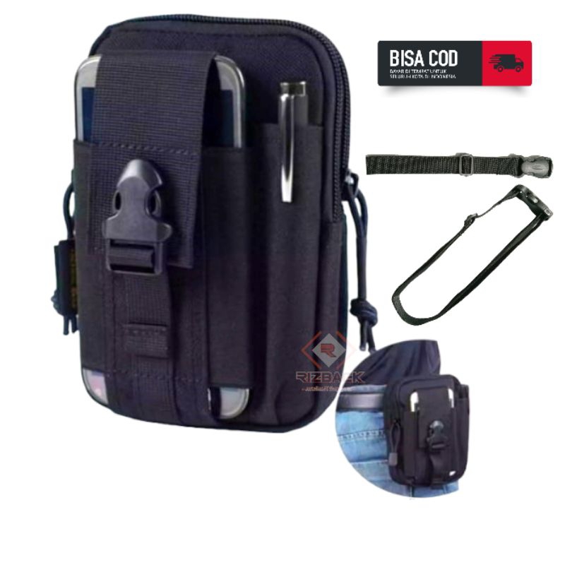 rizkifani/ 0Tas HP terlaris Tactical Sabuk / Tas Sling Bag Gantung Leher Hanging Wallet / Tas