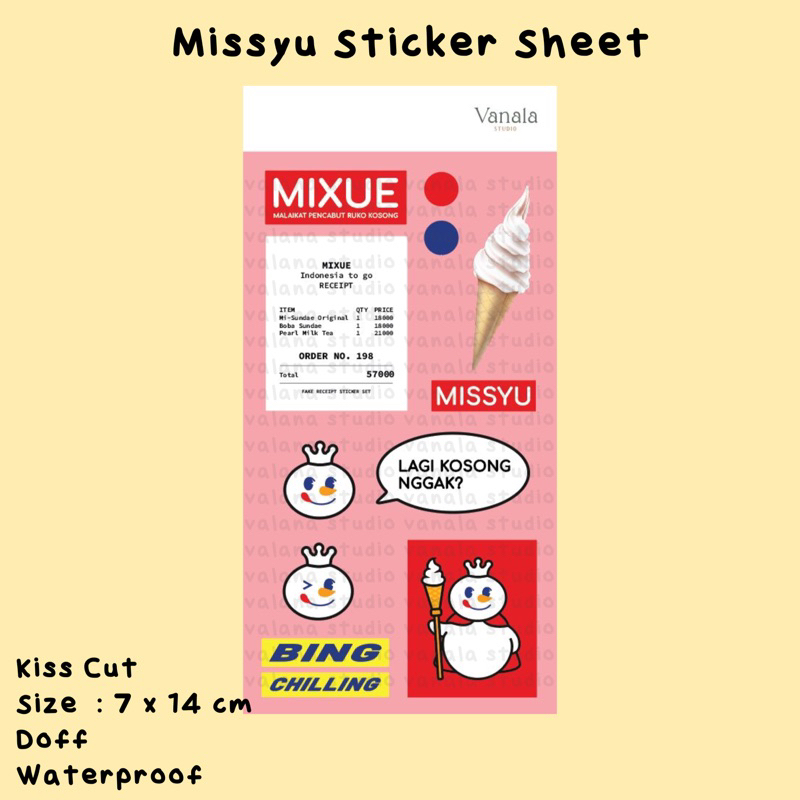 

Mixue Sticker Set / Sticker Sheet Mixue / Sticker Tumblr / Sticker Deco Mixue / Sticker Aesthetics