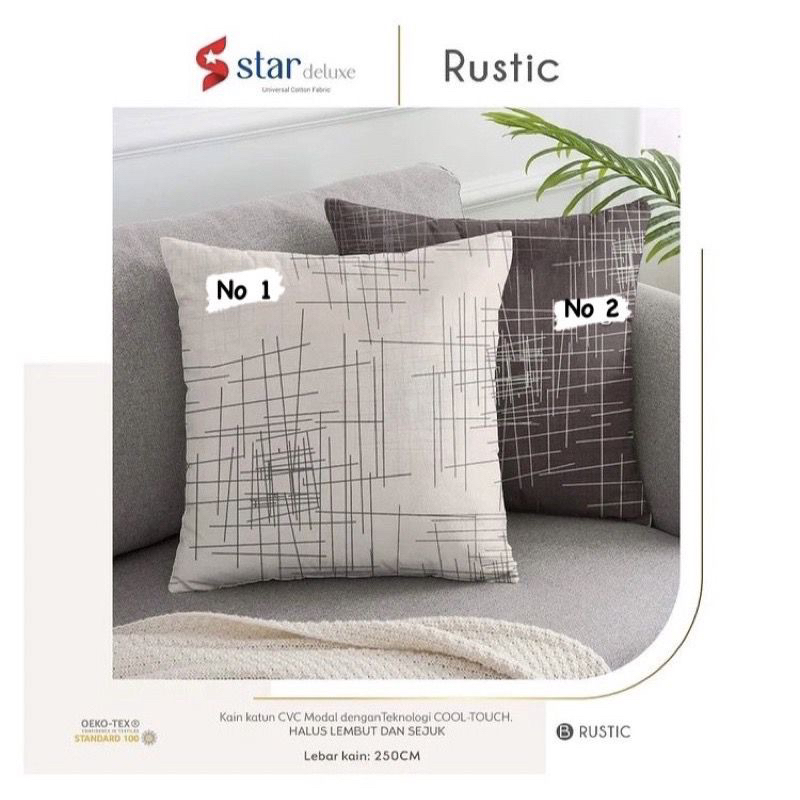 sarung bantal sofa 40x40 45x45 50x50 60x60 motif rustic