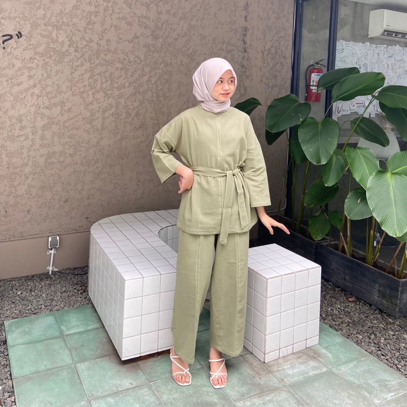 Zhara Set One Set Linen Multiways Look Byvitafa.id