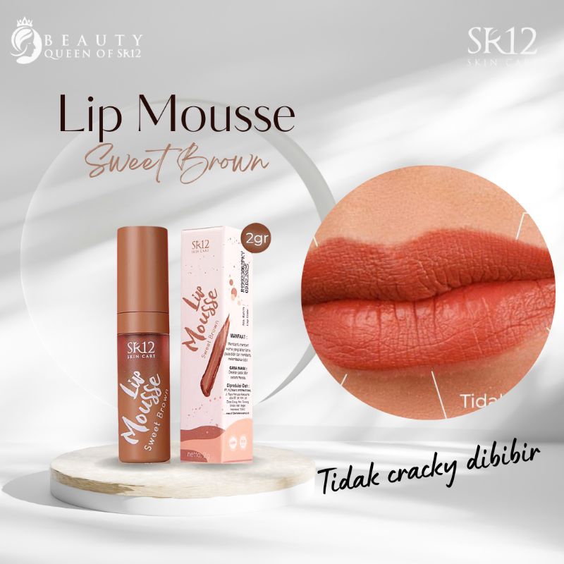 Lip Mousse Sweet Brown  Lip Mouse Lip Plumper Lip Krim Cokelat Lipkrim Lipstik Cream Pewarna Bibir Warna Coklat Lipcream Waterproof