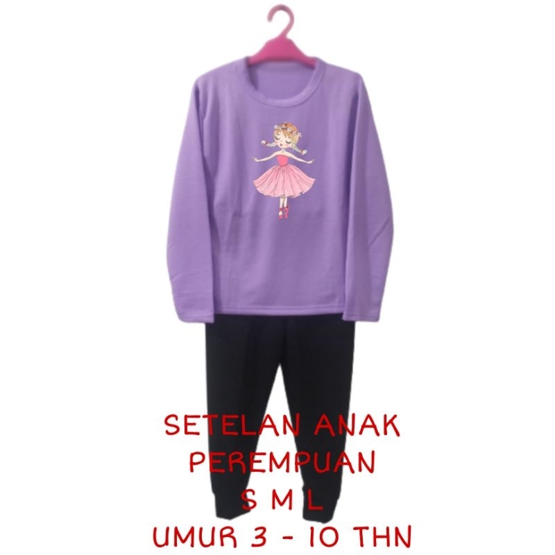 Setelan Anak Perempuan Kaos Lengan panjang dan Celana panjang Terbaru 2022 One Set Baju Tidur Santai Anak Cewek Kekinian Murah Korea Style Size S 3 4 5 Tahun M 5 6 7 Tahun L 8 9 10 Tahun Balet