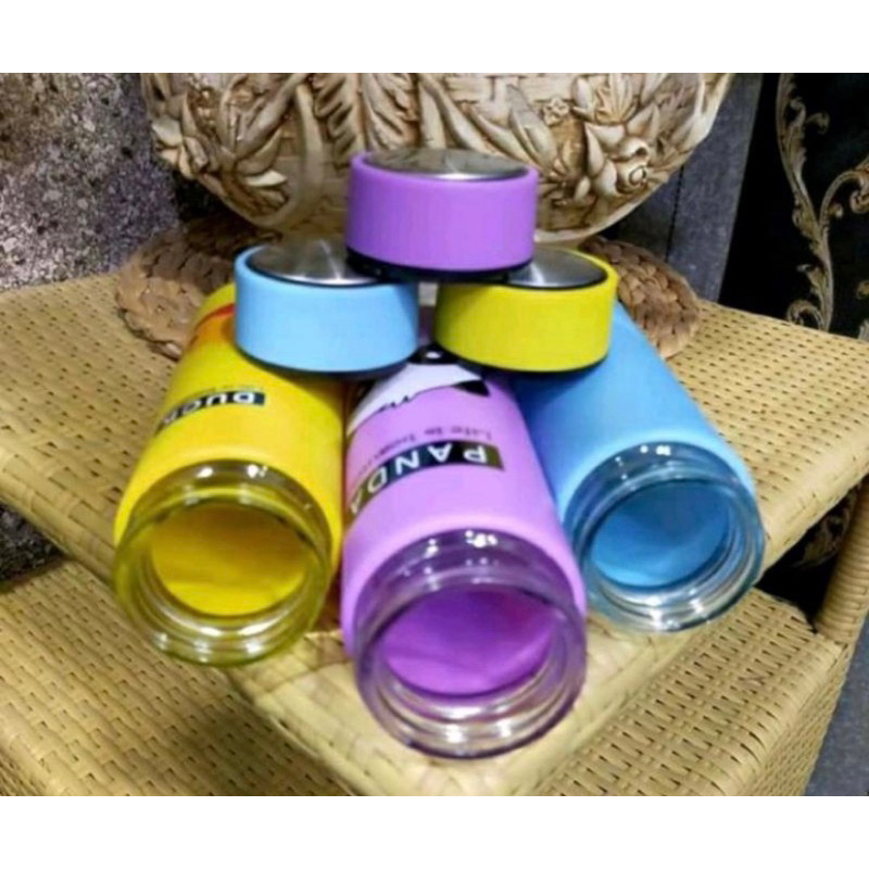 TUMBLER BOTOL KACA 450ml | BOTOL MINUM ANAK KARAKTER | TERMOS KACA ANIMAL 450ml