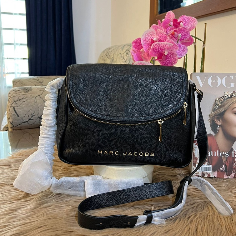 Tas Wanita Branded Marc Jacobs MJ Groove Medium Messenger Bag Black 100% Original