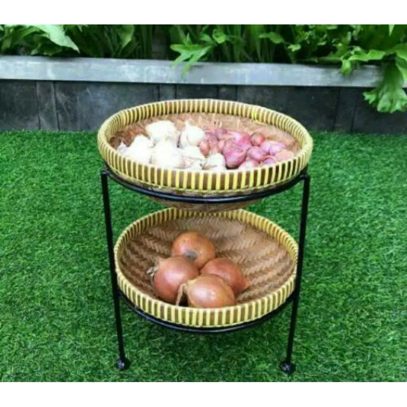 Rak bawang(ready stok) rak bawang susun 2 tempat penyimpanan bawang /cabe/kentang