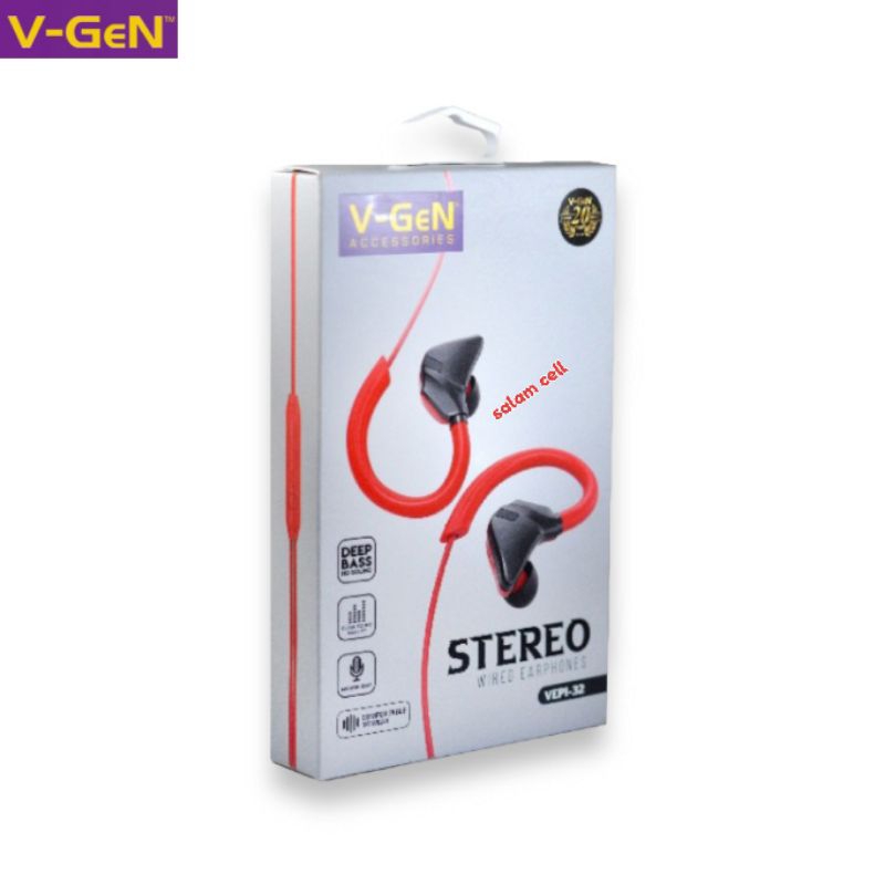 Headset V-Gen VEP1-32 Stereo Hd Sound Original Vgen Vep1 32 Garansi Resmi