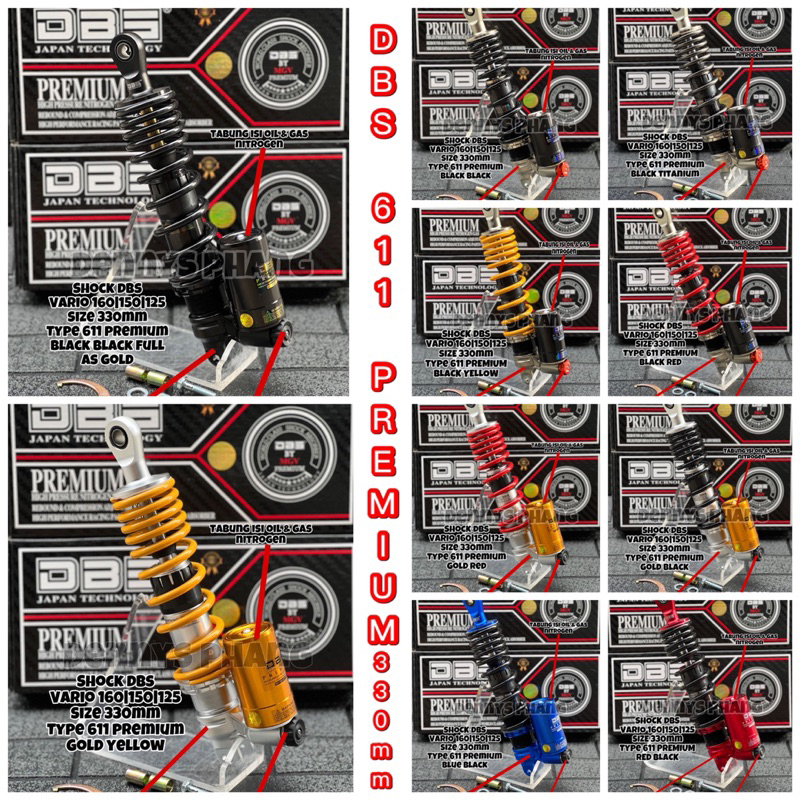 Shock DBS 611 Premium Tabung Bawah Matic Dumper Singel Shock 330mm Shockbreaker Tabung Bawah X Rider