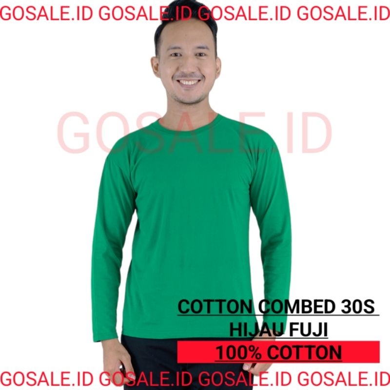 KAOS POLOS COMBED 30S HIJAU FUJI/ KATUN COMBED 30S / COTTON COMBED 30'S / KAOS KATUN POLOS / KAOS PO