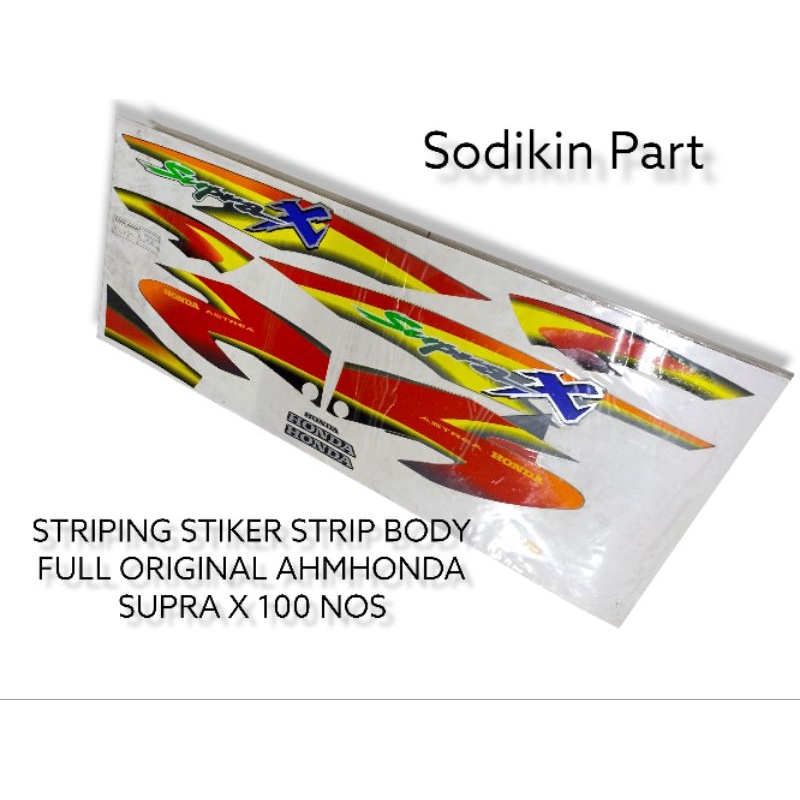 STRIPING STIKER STRIP BODY FULL ORIGINAL AHM HONDA SUPRA X 100 NOS
