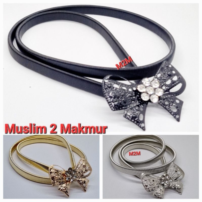 BELT WANITA IMPORT ELASTIS MOTIF PITA² TERBARU