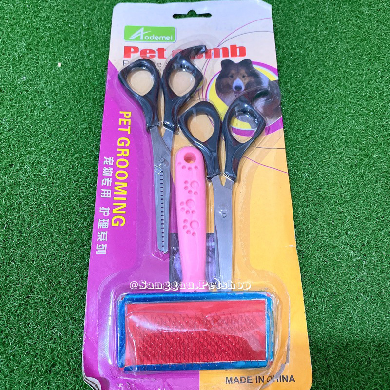 Pet Grooming Set (Gunting&Sisir)