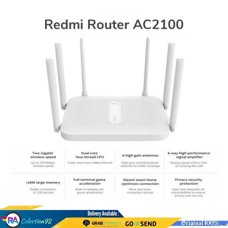 Xiaomi Redmi Router AC2100 WiFi Wireless Dual Band 6 Antena Limited