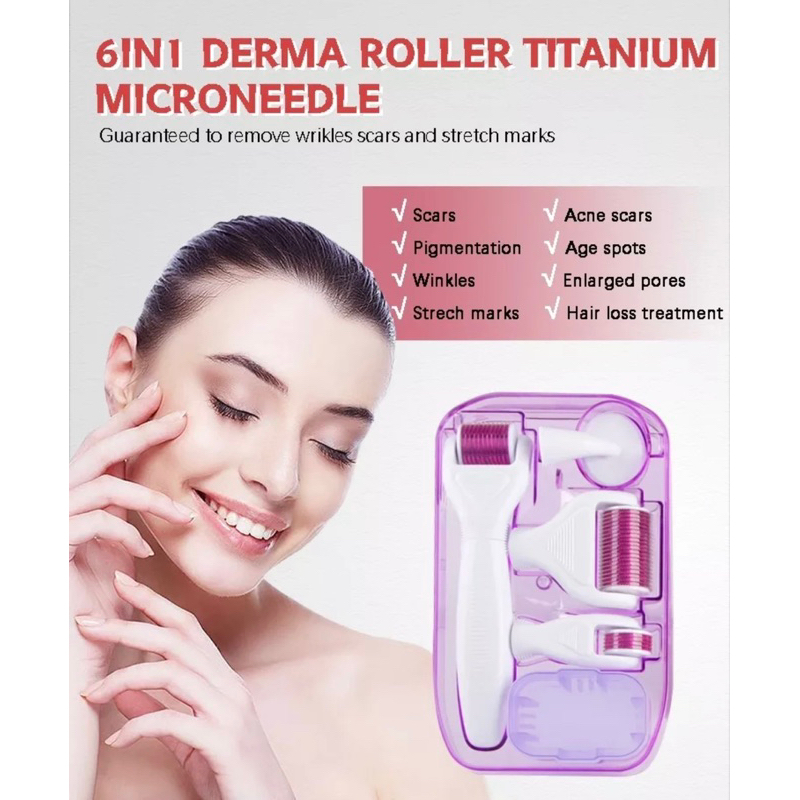 DRS 6 IN 1 Derma Roller Kit Titanium Micro-needle