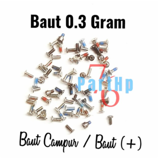 Baut Hp + Plus Bunga Ukuran Campuran 1 Bungkus Berat 0.3gr 0.5gr 10gr - 0.3gr