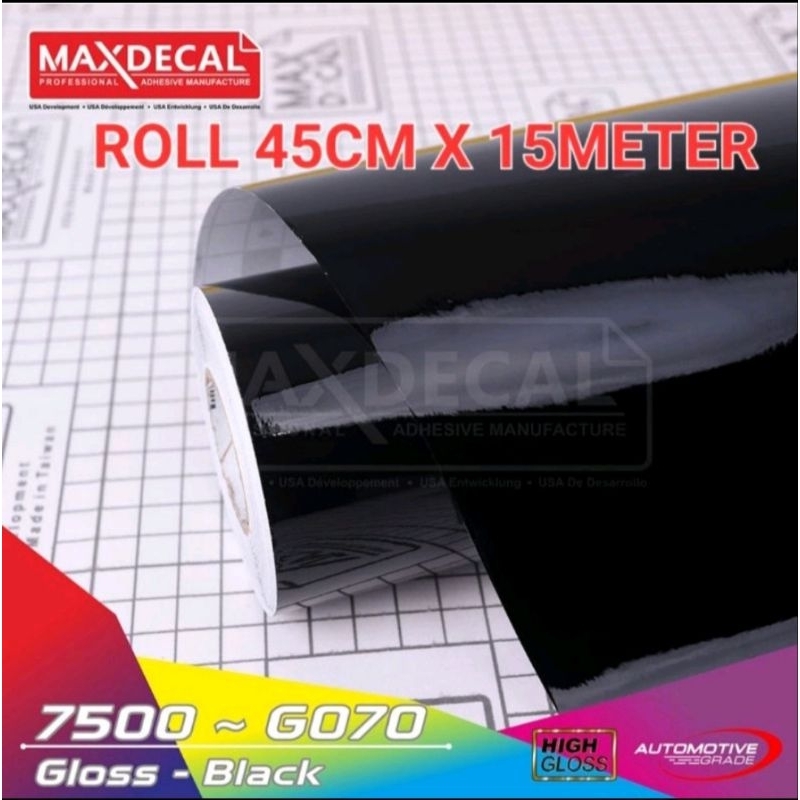 ROLL Maxdecal 7500 G070 Gloss Black 45cm × 15m ROLL