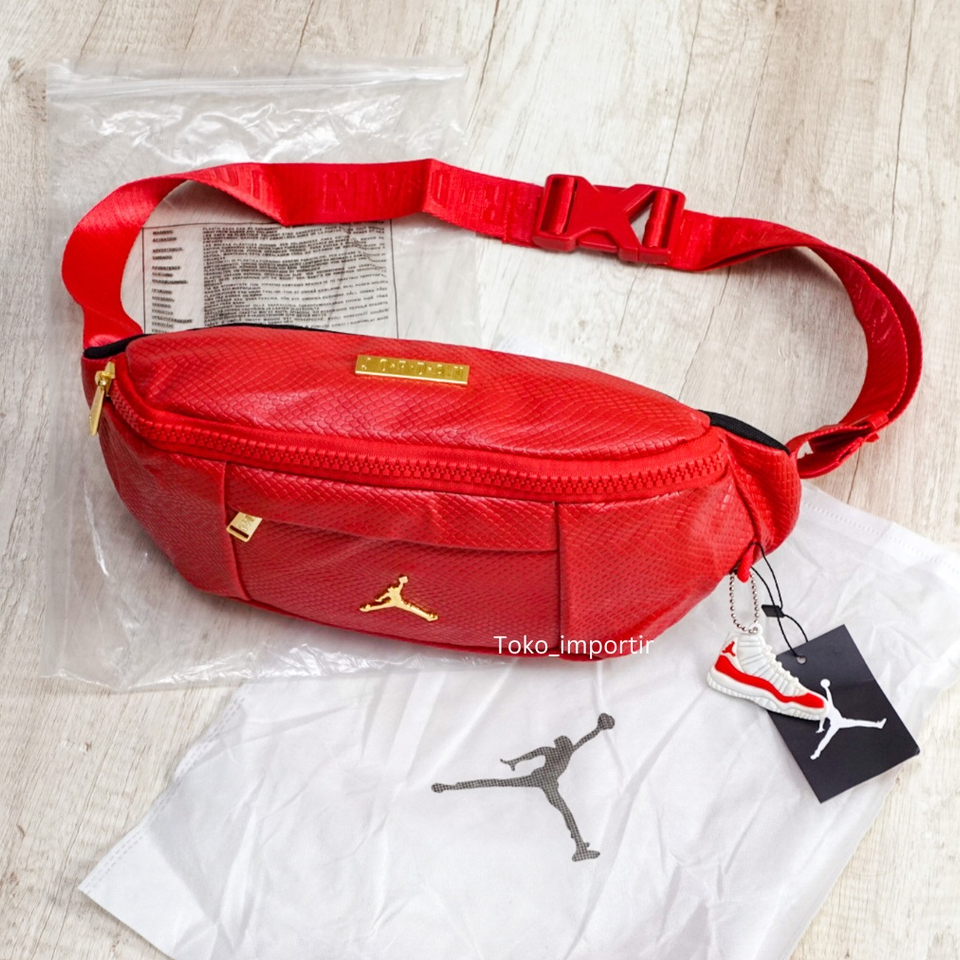 Waistbag nike air jord4n leather kulit