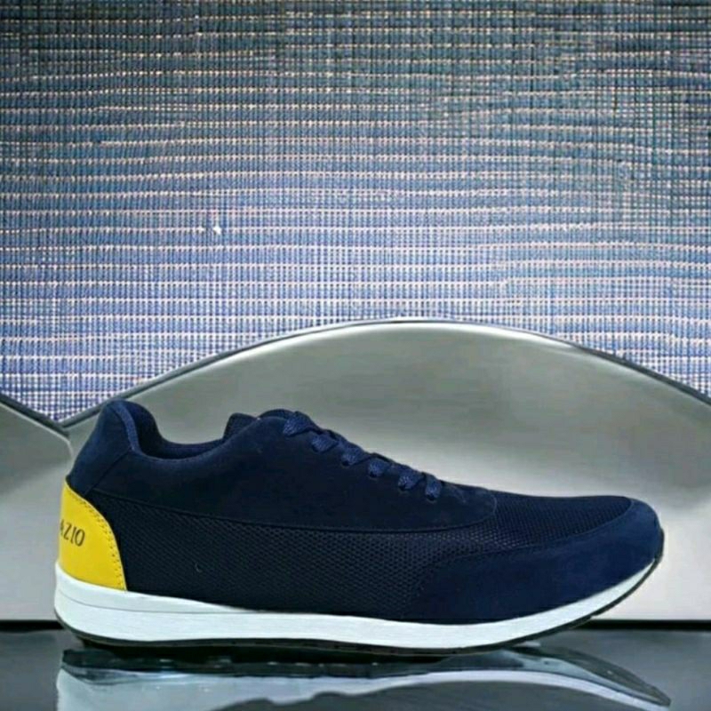 Sepatu Casual Pria Murah 39-44 Sneakers Low Cut Hitam Biru SS-305 Sepatu Kets Kasual Biru, 39