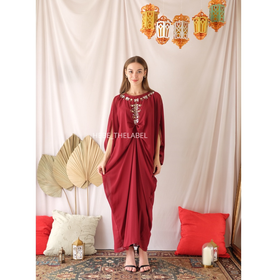 Iman Kaftan Dress Pakaian Lebaran Idul Fitri Wanita