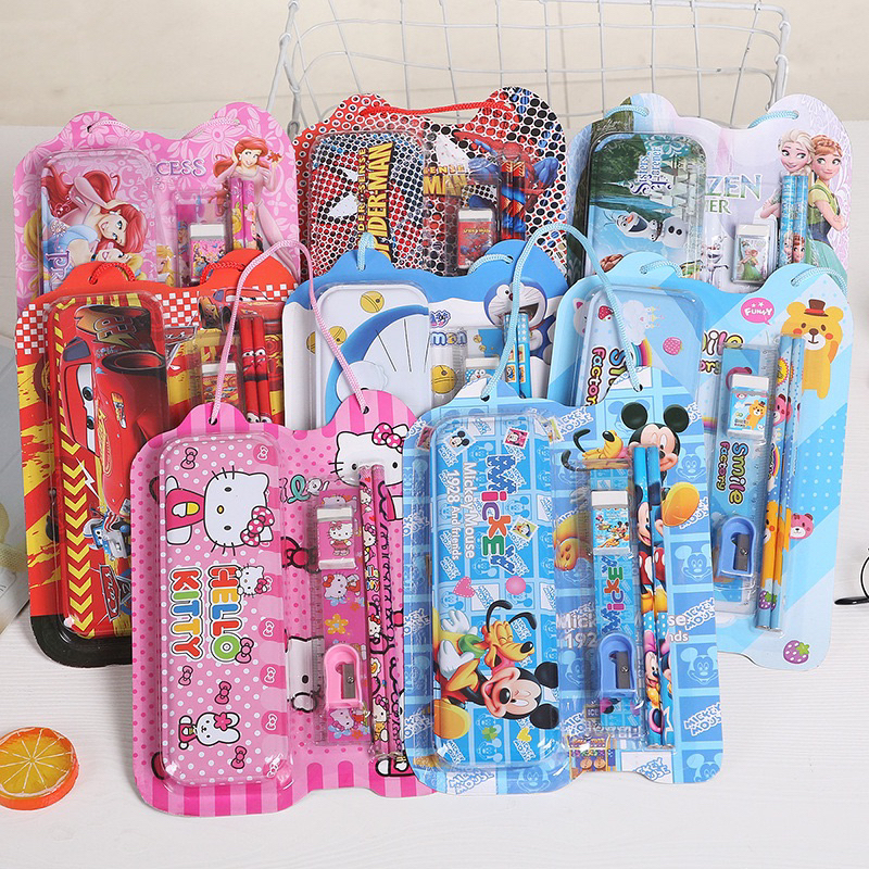 

DL214S TEMPAT PENSIL/ KOTAK PENCIL CASE KALENG MODEL 5 in 1 MACAM SPIDERMAN TSUM FR0ZEN PRINCES KOTAK PENSIL 5IN1 Karakter BTS21