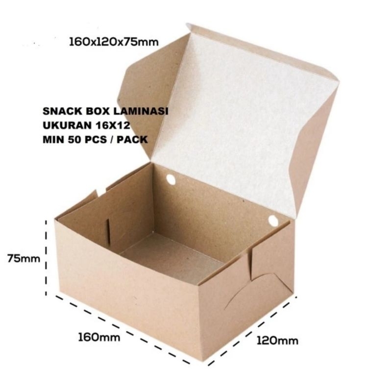 

BOX KRAFT COKLAT/DUS SNCAK KRAFT/DUS KUE 12x16 cm Tebal 310 gsm (ISI 100 LEMBAR)