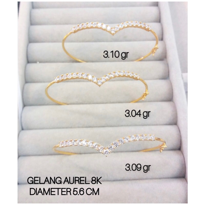 Gelang aurel yt bangle kadar 375 8 karat fashion wanita dewasa