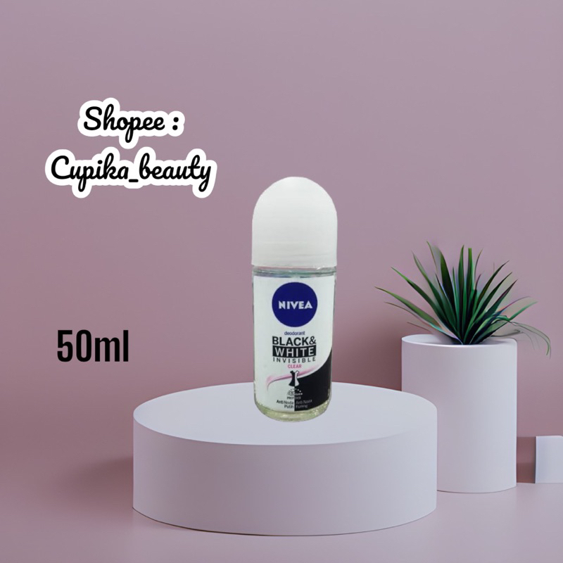 50 ml -- nivea deodorant black and white invisible -- roll on nivea black and white invisible