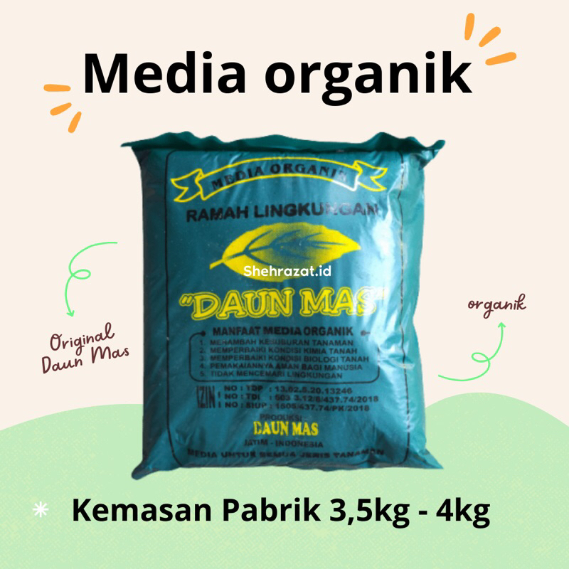 Jual MEDIA TANAM SIAP PAKAI 4kg MERK DAUN MAS TANAH PUPUK KOMPOS UNTUK ...