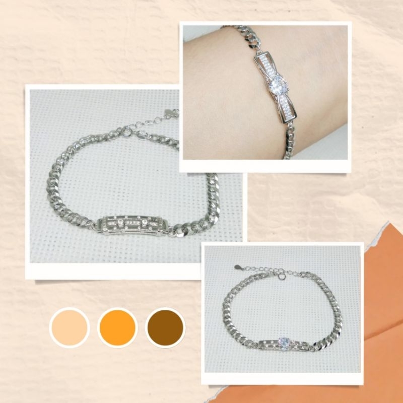 Gelang Tangan Sisik Naga Dewasa Perak Asli 925 Lapis Mas Putih - GT187 Anak Remaja Dewasa