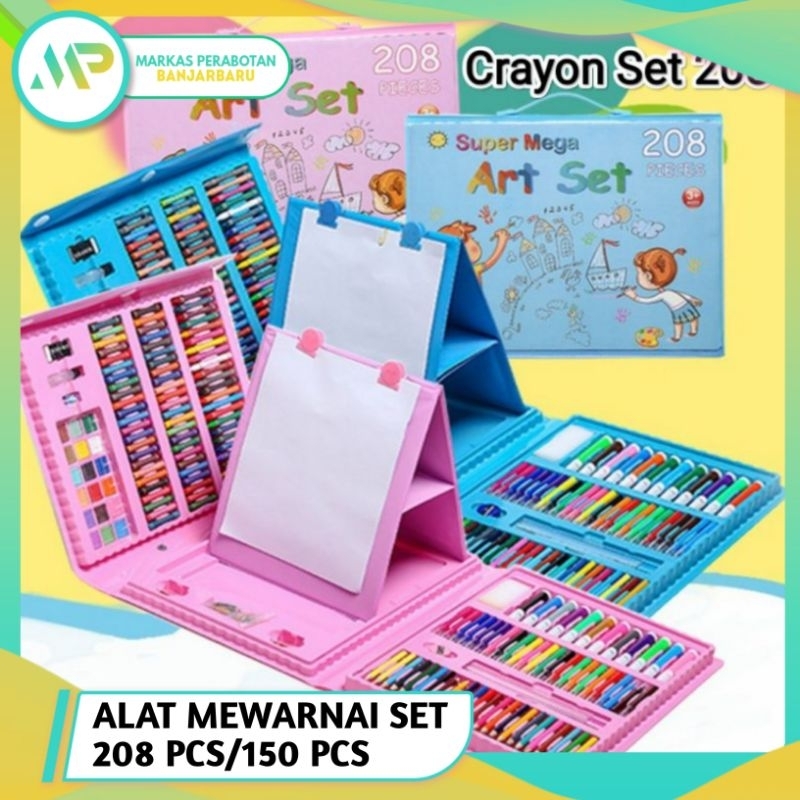 

Crayon Set 208pcs Dan 150pcs Alat Mewarnai Anak / Alat warna / Crayon Coloring Set