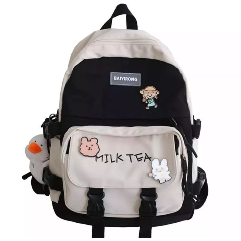 RaidStore93-tas ransel milk tea/tas sekolah anak perempuan/tas punggung wanita