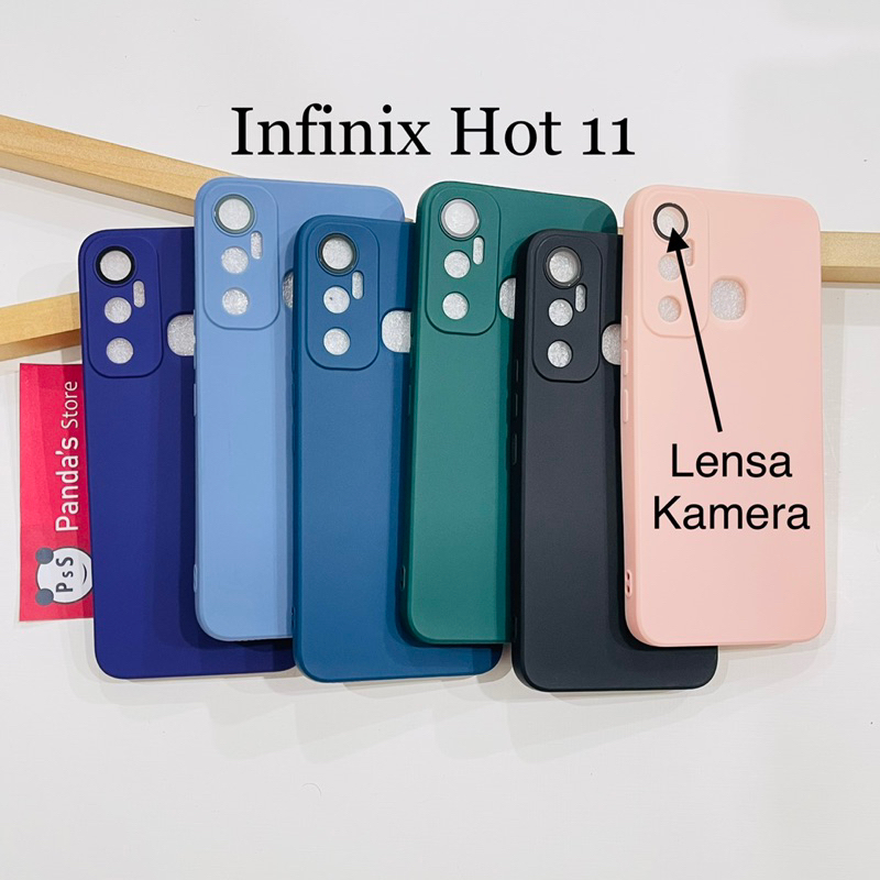 Case Infinix Hot 11 Lenspro Makaron Full Color Softcase Pro Lensa