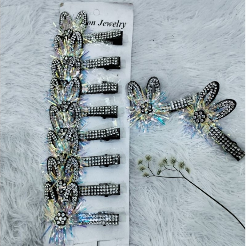 jepit motif rabbit mutiara cantik