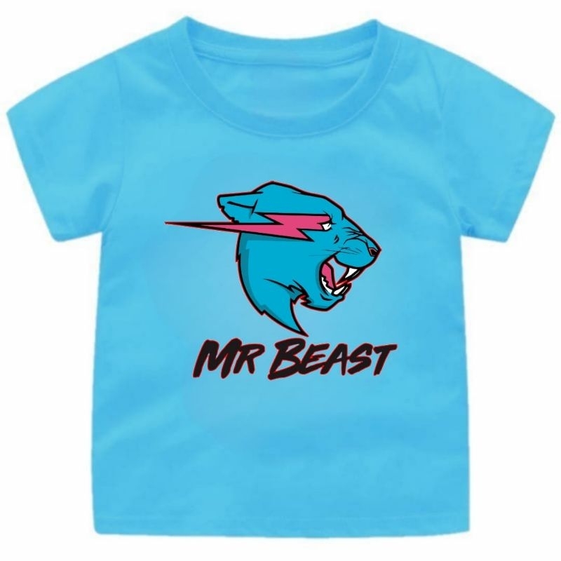 Baju Kaos Anak Cewek-Cowok MR BEAST Youtuber Viral NO1.Umur 1-12Tahun 8warna//Baju MR BEAST VIRAL