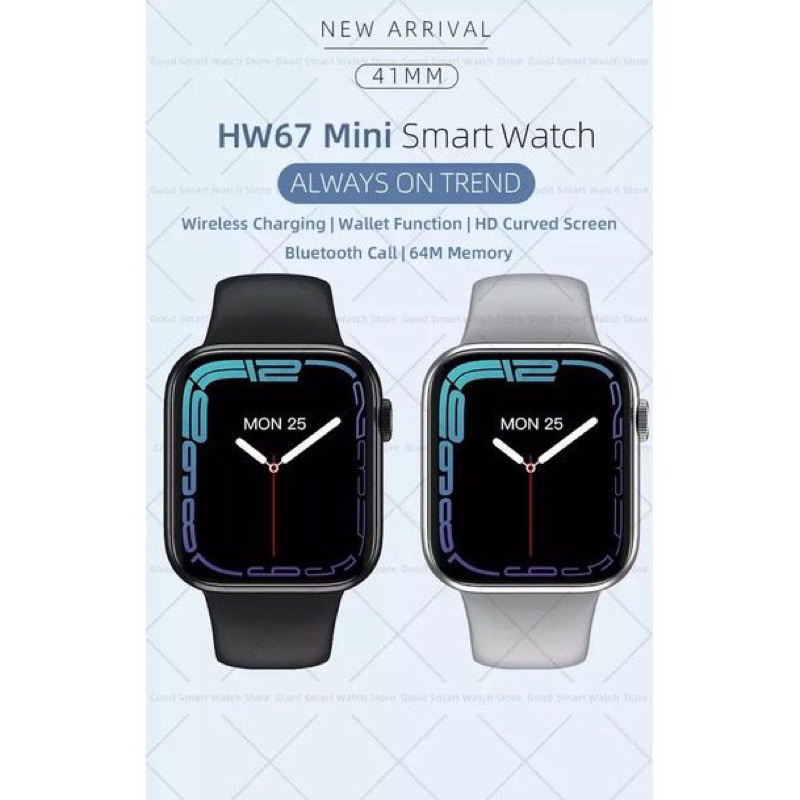 New Smart watch Series 7 HW67 mini iwatch 1.99 inch Full Screen Power Saving Mode Custom Watch Face, Body Temperature, Sports Mode BEST QUALITY