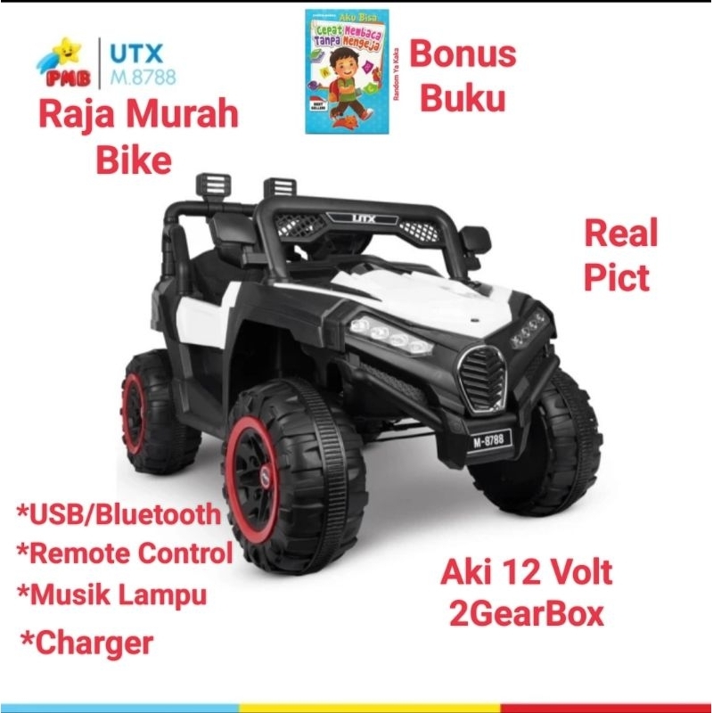 Mobil Aki Utx PMB M-8788 Mobil Aki Jeep M8788 Mobilan Aki Jeep Utx Mainan Mobil Aki Jeep