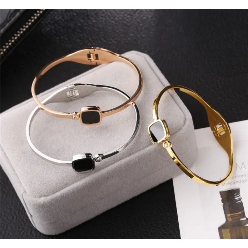 Gelang bangle titanium anti luntur perhiasan wanita