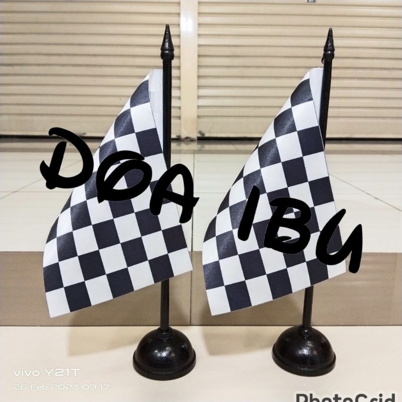 

best seller tiang kayu meja+bendera meja FINISH/START