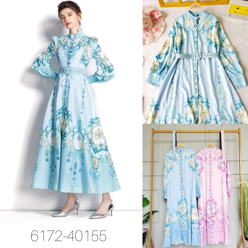 Gamis Aurelia Gamis Bangkok lengan balon Free belt dress zimer