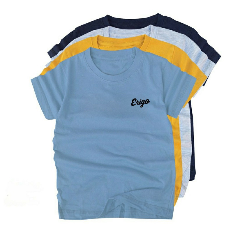 Kaos Anak Lengan Pendek Baju Anak Lengan Pendek Ideal (ERIGO) Usia2-15TH Cotton Combed