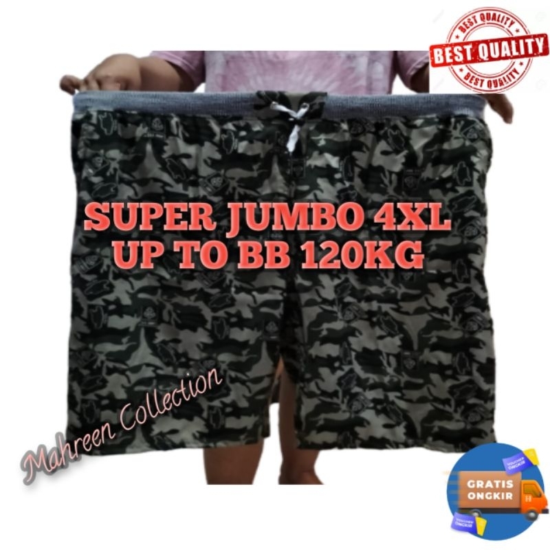 CELANA PENDEK PRIA SUPER JUMBO DORENG ARMY / CELANA PENDEK DORENG JUMBO 4XL