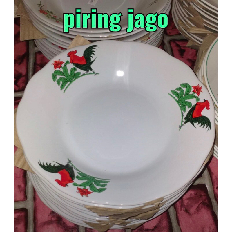 1 lusin piring makan piring keramik ukuran 9 inchi (23cm)